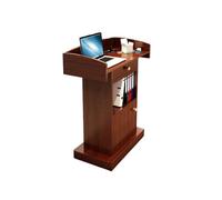 zhanggqOU Support de Podium Portable Pupitre de Classe Style rétro avec tiroirs et Compartiments Rangement for écoles Entreprises Pupitre Mobile(Bruin)