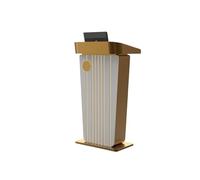 zhanggqOU Support de Podium Portable Pupitre Parlant en Acier Inoxydable, Support de Podium for Salle uditorium, réunion Pupitre Mobile(Gold)