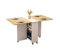 ZhangHY Table de salle à manger pliante portable pour économiser de l'espace pour la maison, petite maison, simple et multifonctionnelle avec armoire de rangement à 2 niveaux, table d'entrée