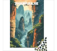 Zhangjiajie Mountains Puzzle 1000 pièces pour Adolescents | puzzle pour un w nd prolongé le passe temps parfait pour un long w nd loin de la routine à la maison le soir38x26cm