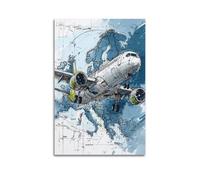 ZHANGJIENAN Carte du monde en forme d'avion - Décoration murale moderne à suspendre - 20 x 30 cm