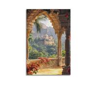 ZHANGJIENAN Décoration murale artistique moderne à suspendre pour salon et chambre à coucher - Motif vue de palais indien - 20 x 30 cm