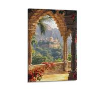 ZHANGJIENAN Décoration murale artistique moderne à suspendre pour salon et chambre à coucher - Motif vue de palais indien - 20 x 30 cm