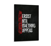 ZHANGJIENAN Décoration murale moderne à suspendre avec citation « Push Persist Until Something Happens » - Décoration murale artistique moderne à suspendre - 20 x 30 cm