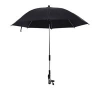 ZhangJJJJJJJ Parasol pour chaise de plage, protection UV à 360°, avec pince réglable et bras flexible, pour chariot, chaise de plage, Noir