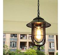 ZHANGL Vintage Noir Extérieur Suspendu étanche Lumière en Verre Lanterne Industrielle rétro éclairage Lustre en métal E27 Villa Balcon Cour Gazebo Porche Suspension Suspension à lumière