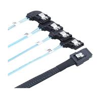 ZHANGLH Câble de serveur interne mi ni S*A*S SFF-8087 vers 4 SATA 7P femelle à angle droit 1 m