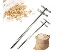 ZHANGMIN Échantillonneur De Grains À Sonde, Échantillonneur De Poudre De Grains en Acier Inoxydable, Outil D'échantillonnage À Double Tube Et Trois Zones, pour Poudres Et Granulés Industriels(1m)