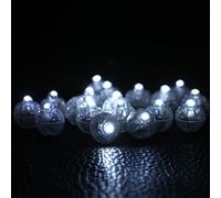 Zhangpu 100 Pièces Mini Rond Flash LED Boule Lampe Ballon Lumière Boule Ballon Lumières Lumières Décoratives Bricolage Artisanat Décoration (Blanche)