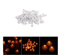 Zhangpu 100 Pièces Mini Rond Flash LED Boule Lampe Ballon Lumière Boule Ballon Lumières Lumières Décoratives Bricolage Artisanat Décoration (Jaune)