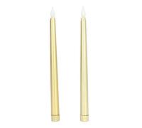 Zhangpu 2 Pièces LED Bougies sans Flamme Chandeliers à Piles 3D Bougie électrique pour la Maison, Mariage, Fête (Tout l'or pulvérisé)