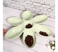 Zhangpu Bol d'alimentation Durable à Six Pétales pour Animaux de Compagnie, pour Chats et Chiens, Coin Rond Sain, Peu Encombrant, 16.54x16.54 Pouces, pour Général Bleu/Vert/Rose (Vert)