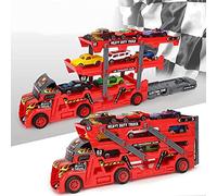 Zhangpu Camion Transporteur de Voiture Jouet pour Enfants, Transporteur de Camion Rétractable à Trois Couches déformé pour des Jeux de Voiture Passionnants, pour Les Enfants âgés de 3 Ans, Matériau