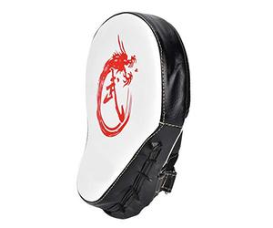 Zhangpu de Cible de Boxe avec Absorption des Chocs pour L'entraînement de Boxe Thaïlandaise et de Taekwondo, Cuir PU, Blanc et Noir, 11,02 X 7,48 X 3,5 Pouces