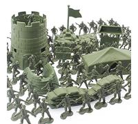 Zhangpu Ensemble de Mini Jouets de Soldat, Figurines D'action en Plastique Durable pour Enfants, Culture Imaginative sur le Champ de Bataille - 93 Soldats, 7 équipements Militaires pour Cadeau de Noël
