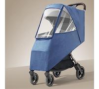 Zhangpu Housse de Pluie pour Poussette, Imperméable, Coupe-vent, Anti-poussière, Résistant au Froid, Bouclier Universel pour Tout-petits, Voyage, Jogging (Lin Bleu)
