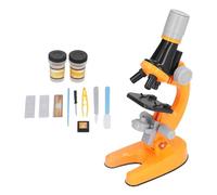 Zhangpu Kit de Microscope LED pour Enfants, Grossissement 1200X pour Enfants, Jouet éducatif D'exploration Scientifique, Matériau en Plastique pour Cadeau d'anniversaire (Orange)