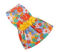 Zhangpu Robe de Vacances pour Chiot, Douce pour la Peau, à la Mode, avec Décor Floral pour le Printemps et l'été, Portable et Facile à Nettoyer, Applicable pour les Petits Chiens, les Caniches en (XS)