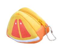 Zhangpu Sac à Main en Peluche Mignon pour Petite Fille, Porte-Monnaie Triangulaire en Forme de Fruit, Organisateur d'argent, Changement D'écouteurs, Sac de Rangement à Fermeture éclair, Petit