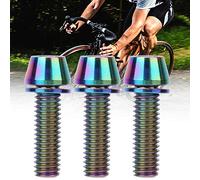 Zhangpu Vis de Tige de Guidon de Vélo Durables en Alliage de Titane pour Cyclistes Professionnels M5x20 et M6x20, 3 Pièces de Serrage de Frein à Disque de Vélo coloré, Accessoire de Vis pour