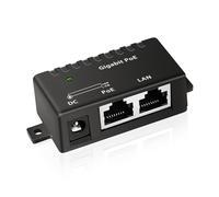 ZHANGQING GPOE-1-WM 1 Port PoE Injecteur Gigabit Conforme IEEE 802.3af Passif PoE | Compatible 12~56V Power Input | Max Output Up to 30W | 10/100/1000M Données| Mode B | Aucune Alimentation Incluse