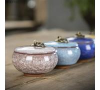 zhangrui1888 Assiettes à beurre Beurrier en céramique craquelée, organiseur de thé portable avec couvercle Beurriers pour la cuisine(Red)