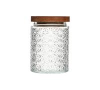 zhangrui1888 Assiettes à beurre Beurrier en verre cubique avec couvercle bois et motif floral for conserver les grains de café Beurriers pour la cuisine