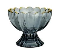 zhangrui1888 Assiettes à beurre Beurrier en verre forme de fleur for la cuisine, coupe à glace, assiette dessert Beurriers pour la cuisine(Noir)