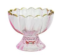 zhangrui1888 Assiettes à beurre Beurrier en verre forme de fleur for la cuisine, coupe à glace, assiette dessert Beurriers pour la cuisine(Pink)
