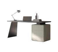 zhangrui1888 Bureau Bureau d'ordinateur avec classeur, Table d'étude 3 tiroirs, Plateau en Ardoise Lisse et Pieds métal Stables Table de Jeu pour Ordinateur Portable(XL)
