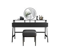 zhangrui1888 Coiffeuse Ensemble de vanité Maquillage Noir, Bureau avec Miroir Vanité de Maquillage de Chambre à Coucher(Petit)