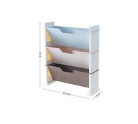 zhangrui1888 Porte-Documents Organiseur de Bureau à 3 Niveaux, bac courrier, Porte-revues et classeurs for Le, la Maison l'école Rangement pour Magazines(Beige)