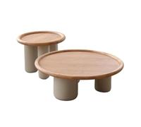 zhangrui1888 Table d'appoint pour canapé Ensemble de Tables Basses en Bois 2 pièces, Salon Rondes Modernes, Paire coordonnée Table de Chevet(Grand)