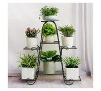 ZHANGshouf Support de Fleurs Multifonctionnel en métal à 3 Niveaux, élégant Support de Plateau à Fleurs pour Jardin et décoration intérieure (Couleur 1 83 x 25 x 85 cm)