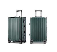 ZHANGshouf Valise Cabine avec Cadre en Aluminium, Bagage en soute sans Fermeture éclair, Bagage léger pour Voyages d'affaires, Vert, 24 Pouces