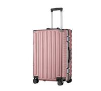 ZHANGshouf Valise Cabine avec Cadre en Aluminium, Bagage en soute sans Fermeture éclair, Bagage léger pour Voyages d'affaires, Rose, 61 cm