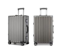 ZHANGshouf Valise Cabine avec Cadre en Aluminium, Bagage en soute sans Fermeture éclair, Bagage léger pour Voyages d'affaires, doré, 28 Pouces