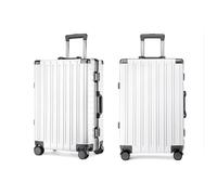 ZHANGshouf Valise Cabine avec Cadre en Aluminium, Bagage en soute sans Fermeture éclair, Bagage léger pour Voyages d'affaires, Blanc, 28 Pouces