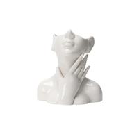 ZHANGshouf Vase en Forme de tête féminine, Demi-Corps, Buste, Petit Vase à Fleurs, décoration de Maison de Luxe, Artisanat, Blanc, L