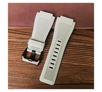 ZHANGUO Rubber en Silicone Orange Bleu 33x 24 mm Gris Bleu Puan Watchband Compatible avec Bell Watch Strap Ross BR01 BR03 Bracelet (Band Color : Gray Black Buckle, Band Width : 34mm)