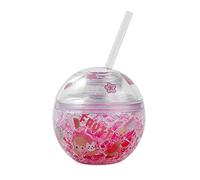 ZHANGWING Tasse de café Bouteille d'eau sphérique Double Mur créative avec Tasse en Plastique de Paille Fille Mignonne Gomme Eau Tasse de Dessin animé Cadeau Kawaii Tasses Buvant des Bouteilles