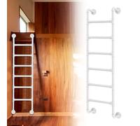 ZHANGXAO Escalier de Grenier en Fer avec Support Mural et Gaine Lumineuse, entrée, lit superposé, échelle pour la Maison, la Cuisine, Le Bureau, Blanc (240 cm)