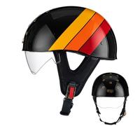 ZHANGXIO Casque Bol Homologué ECE Casque Jet - Cap Demi-Casque Moto Vintage Casque Demi-Coque RéTro Ouvert Casque avec Visière Cruiser Chopper Scooter