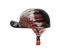 ZHANGXIO Casque De Moto Rétro Style Demi-Casque De Baseball pour Hommes Et Femmes Casque De Scooter Vintage Certifié ECE pour Hommes Femmes Moto Scooter ATV Cruiser Casque Jet