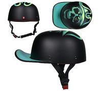 ZHANGXIO Casquette De Baseball Moto Casque Demi Vintage Casque Jet Demi Coque Mobylette Bols Casque ECE Homologué Casque De Scooter À Visage Ouvert pour Hommes Femmes