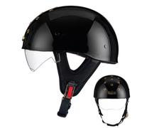 ZHANGXIO Demi Casque De Moto, Casque Jet Rétro, Casque Bol Moto Homologué ECE, Casques Vintage À Face Ouverte, avec Pare-Soleil Et Doublure Intérieure Amovible, pour Vélos Motos Scooter