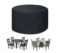 ZHANGY Housse De Table Exterieur 330x76cm, Housse Salon De Jardin Ronde, BâChe Table Jardin ÉTanche, Anti-UV Antipoussière Housse De Protection ÉTanche pour Meubles De Jardin