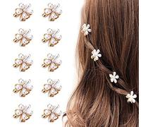 Zhangyusong Lot de 10 petites pinces à cheveux en perles avec motif floral - Jolies pinces à franges artificielles - Accessoires décoratifs pour cheveux