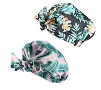 Zhangyusong Lot de 2 bonnets de douche imperméables et réutilisables pour cheveux longs, courts et bouclés