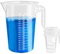 Zhangyusong Lot de 4 pichets gradués en plastique de 2 litres, 1/2 gobelets gradués transparents avec poignées, adaptés aux peintures, aux ingrédients de cuisine et de pâtisserie.